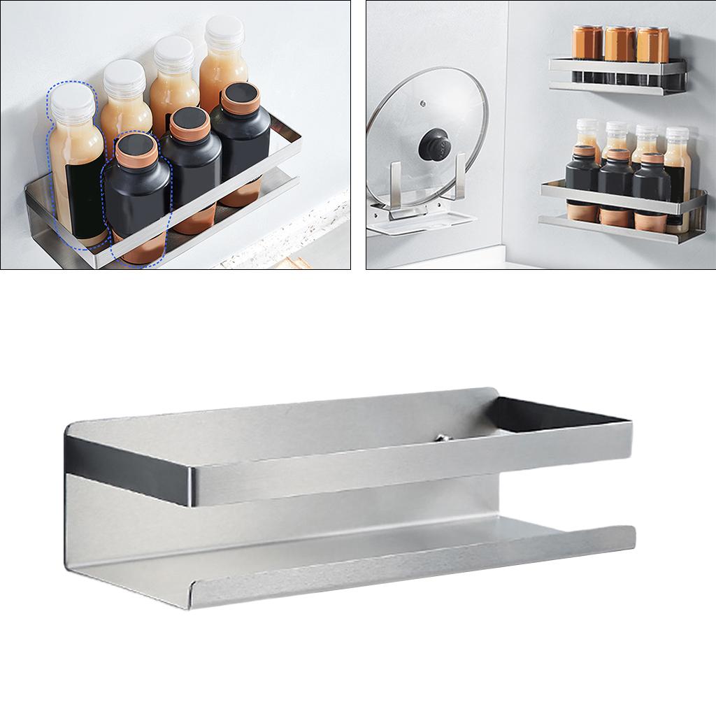 Stainless Steel Spice Jar Bottle Rack Holder For Kitchen Storage Mount