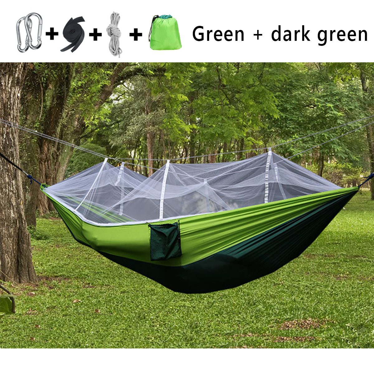 Võng du lịch có mùng chống muỗi 1-2 người Outdoor Camping Hammock Hanging Bed