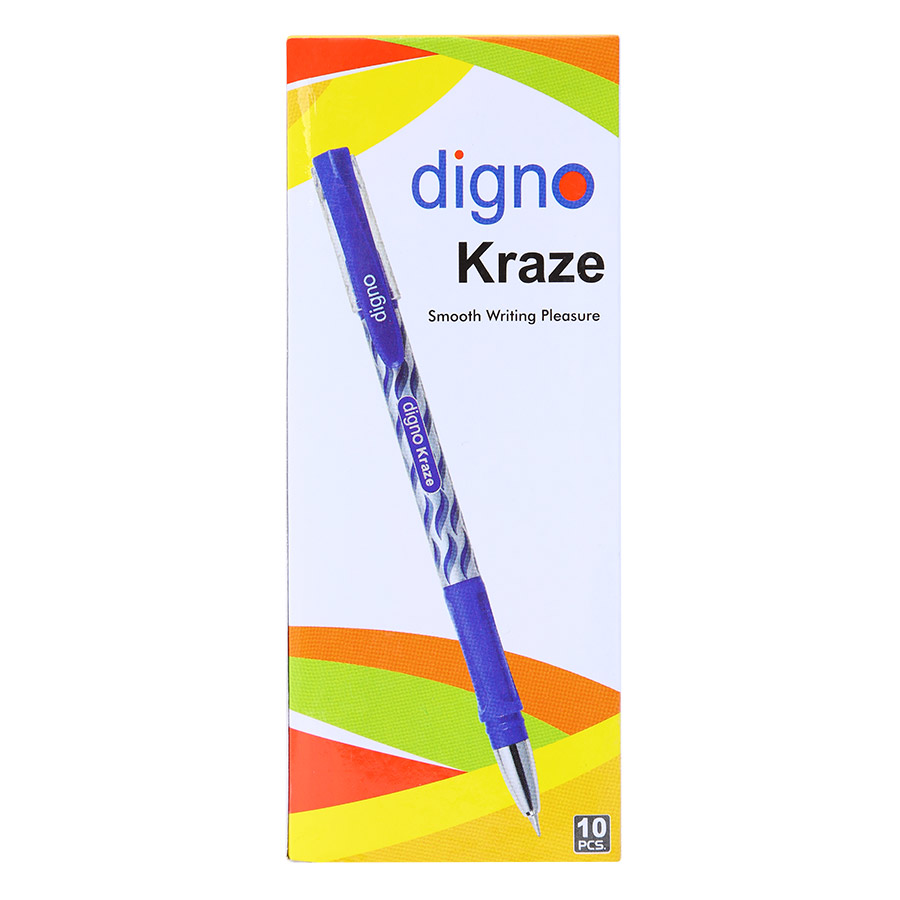 Hộp 10 Cây Viết Bi Gel Đậy Nắp Digno Kraze - Mực Tím