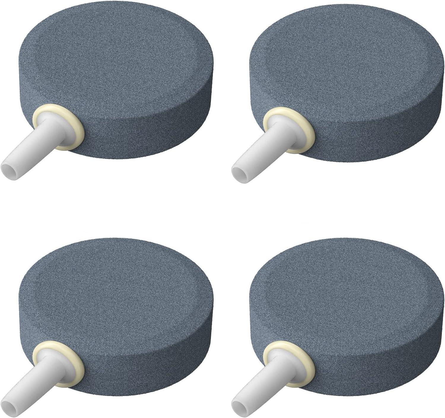 Bể cá 4 CM Air Stone Công cụ phát hành bộ khuếch tán đĩa bong bóng đá cho máy bơm không khí Bể cá Xô Ao nhỏ và Xe tăng DWC, Bộ 4