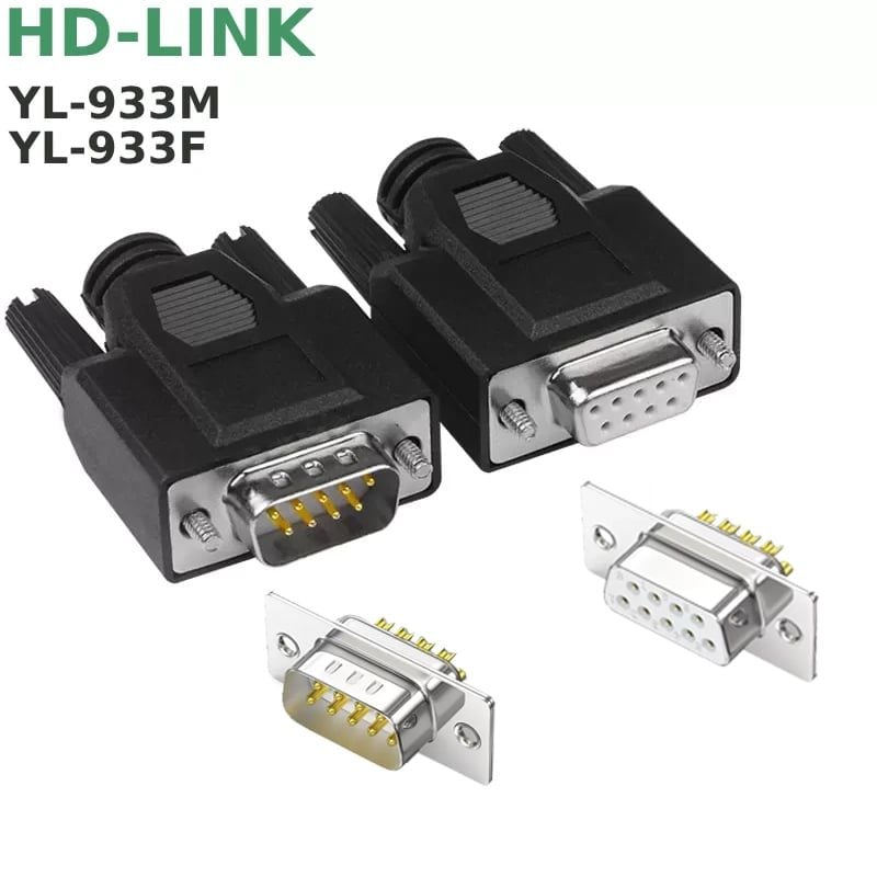 Đầu hàn COM DB9 chân đồng vỏ ốp nhựa dẻo HD-Link 933F 933M. HÀNG CHÍNH HÃNG