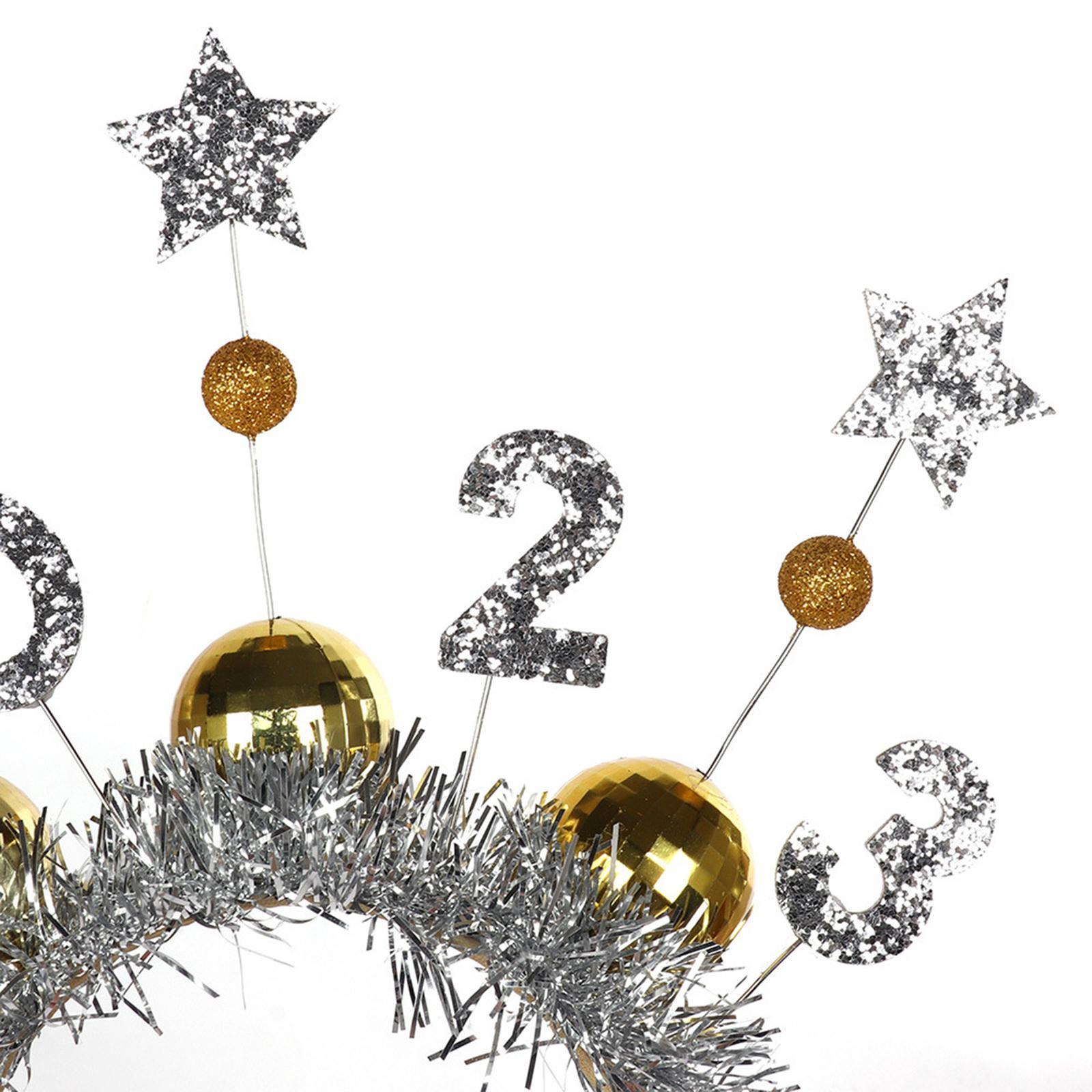 2 2023 New Year Headbands Tiara Headdress for Costume New Years Eve Cosplay