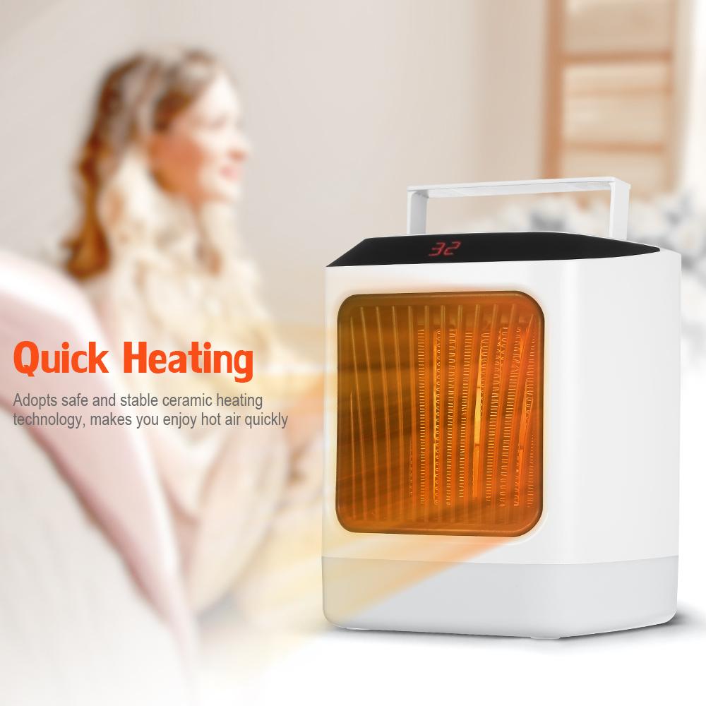 Máy sưởi điện di động hẹn giờ 2 tốc độ 7 màu ánh sáng, đèn LED ban đêm