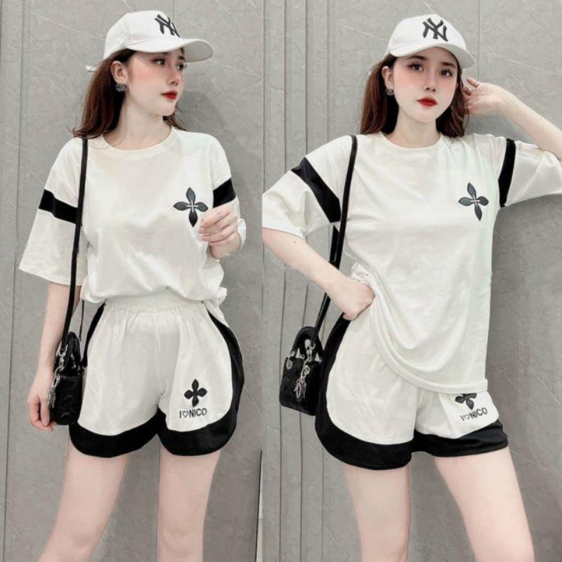 Bộ đồ sort đùi nữ kiểu dáng thể thao đi chơi mặc ơ nhà xinh xắn mẫu mới giá rẻ đẹp có bigsize