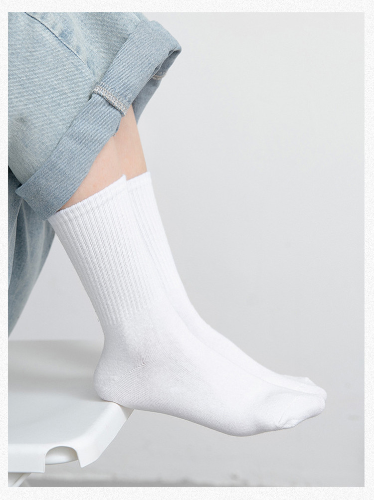 Set 5 Đôi Tất Cao Cổ Unisex Bèo Nhún Gân Tăm Style Thanh Lịch
