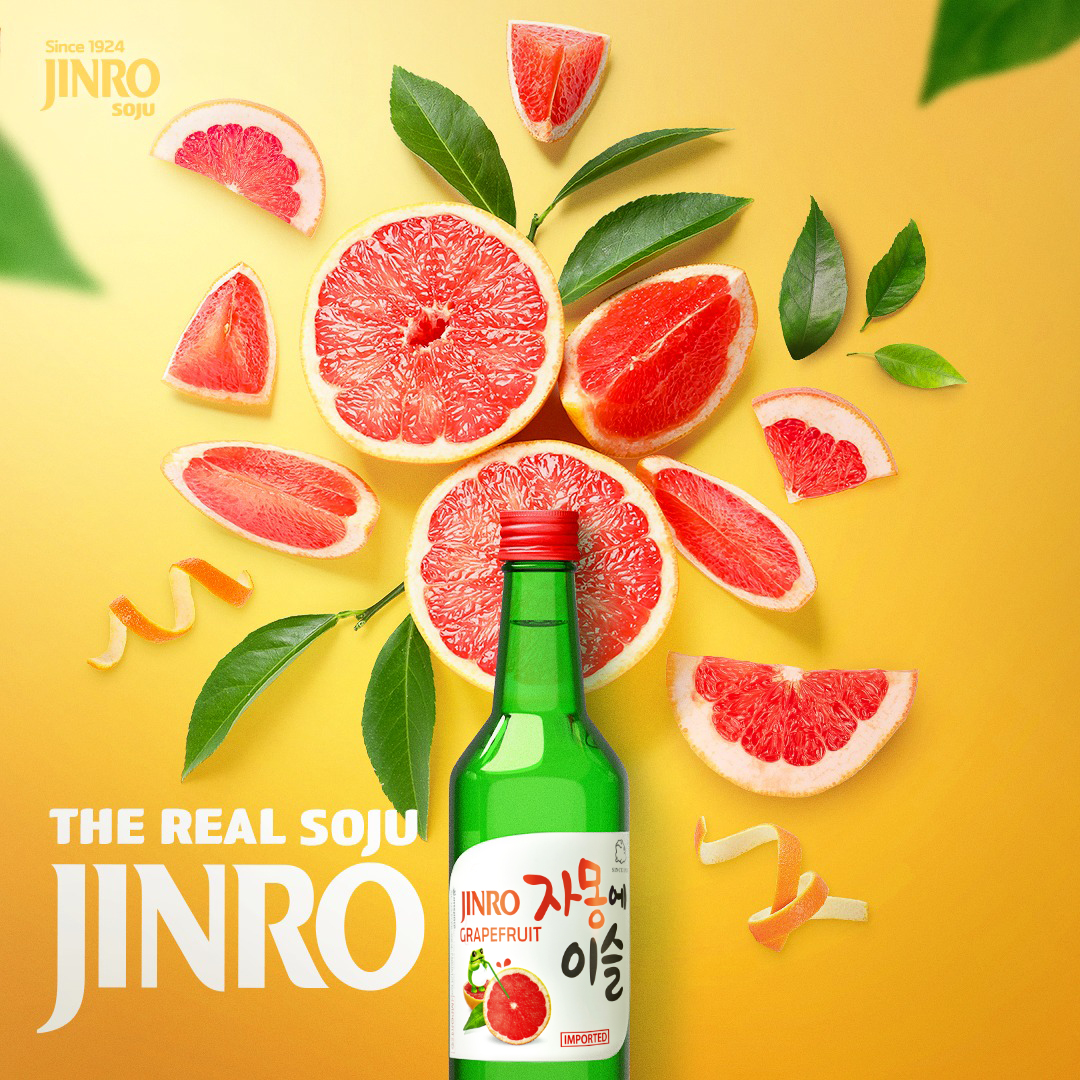 Soju Hàn Quốc JINRO VỊ BƯỞI 360ml - Combo 6 chai