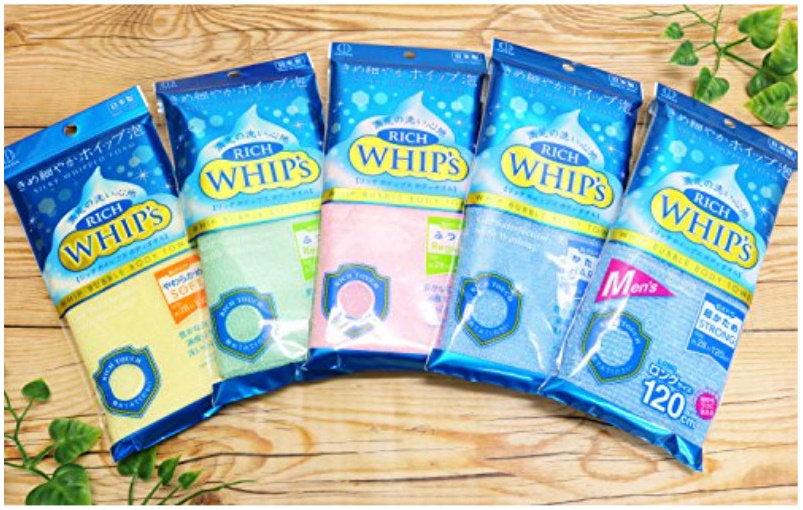 Combo 03 chiếc khăn tắm tạo bọt Whip's Kokubo mềm mịn cao cấp - Hàng nội địa Nhật Bản.