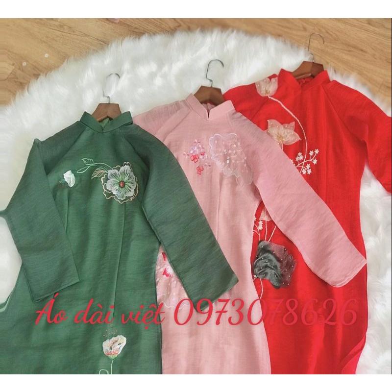 Áo dài tơ mộc cao cấp đẹp mềm mại sang chảnh hàng thiết kế mềm mại ảnh thật 100% giá sỉ