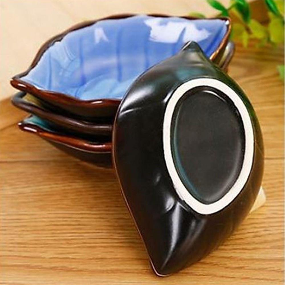 Đĩa Khay Đựng Gia Vị Hình Lá Sứ - Chén Bát Nhỏ Đựng Nước Mắm, Đồ Chấm