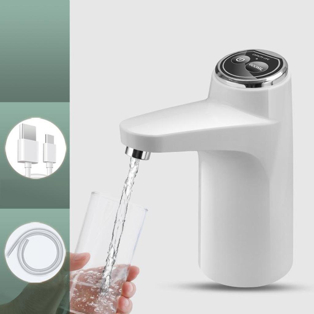 Automatic Water Pump Dispenser 600ml USB Charging Wireless Camping White