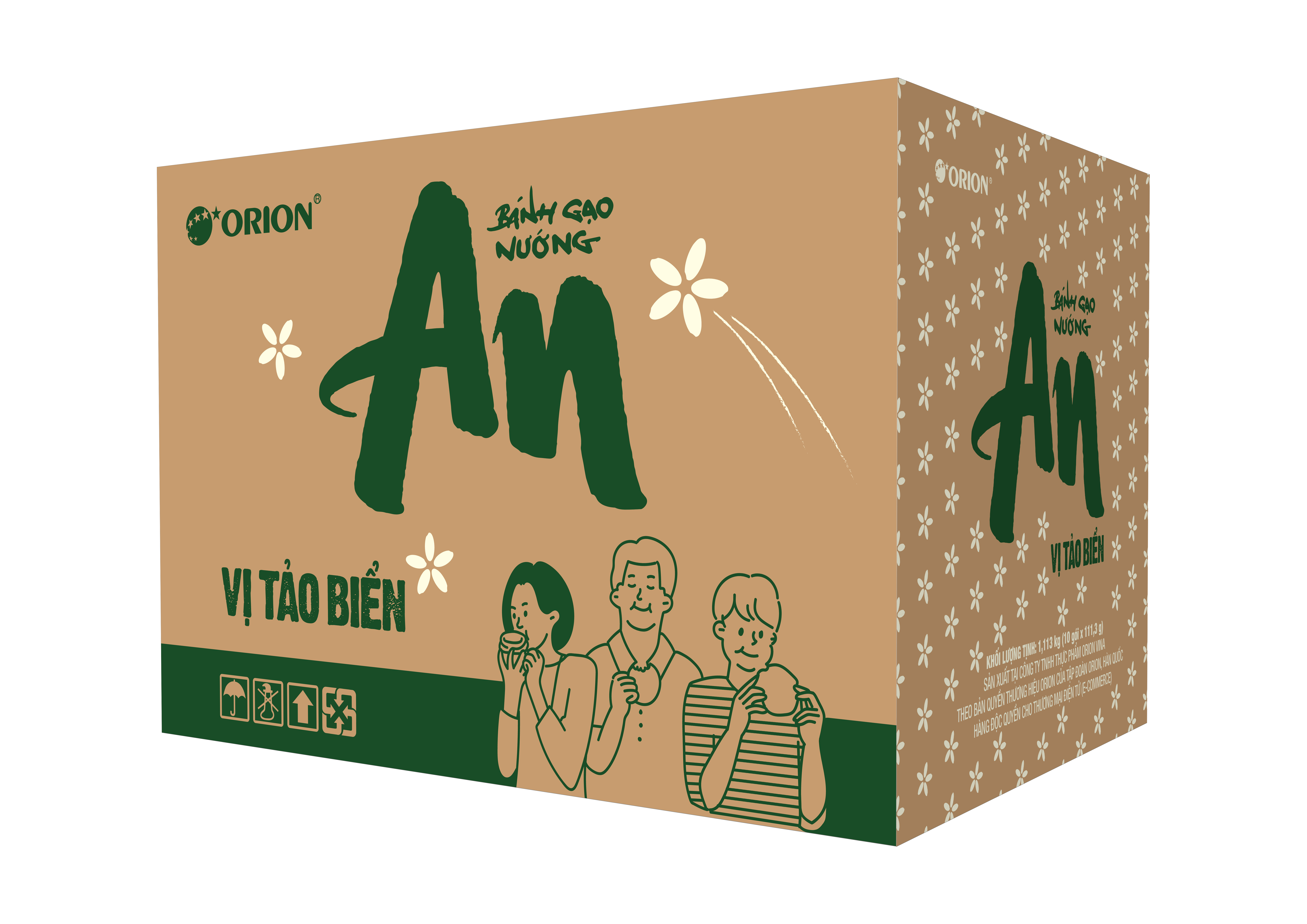 Combo 10 gói bánh gạo nướng An vị Tảo biển (111,3g x 10)