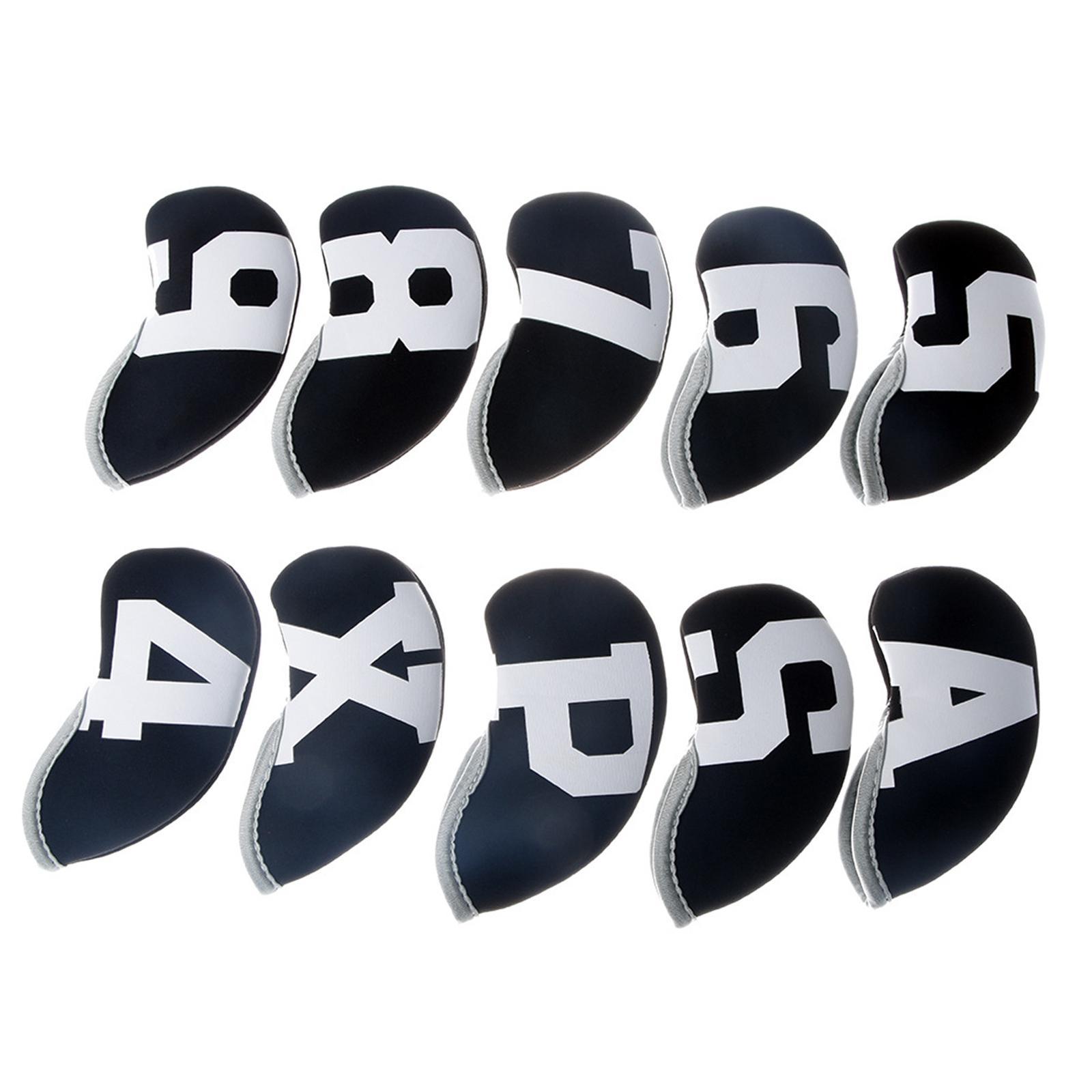 10pcs Set Golf Iron Club Head Cover Sports Accessories Wedges Covers with Number Ball Rod Head Protective Case