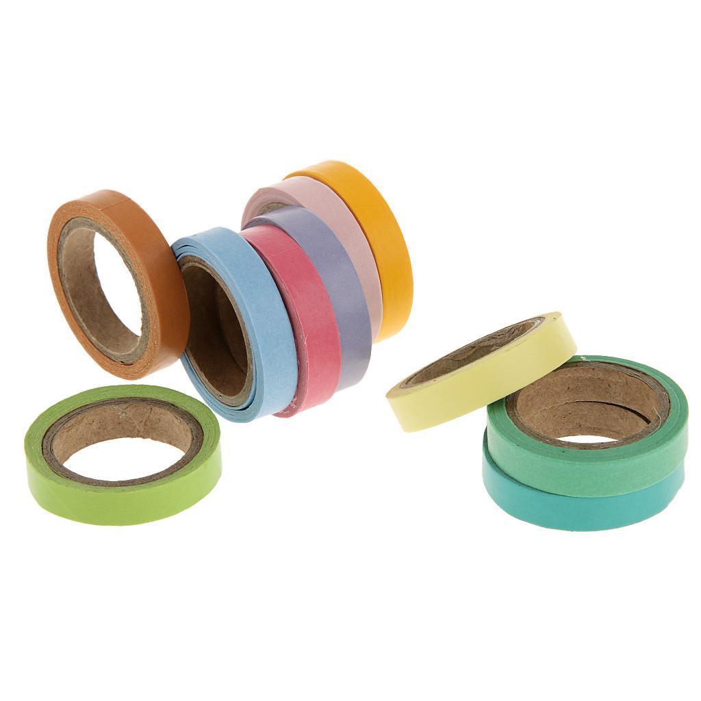 Pack of 10 Washi Rainbow Sticky Paper Masking Adhesive Tape Scrapbooking DIY