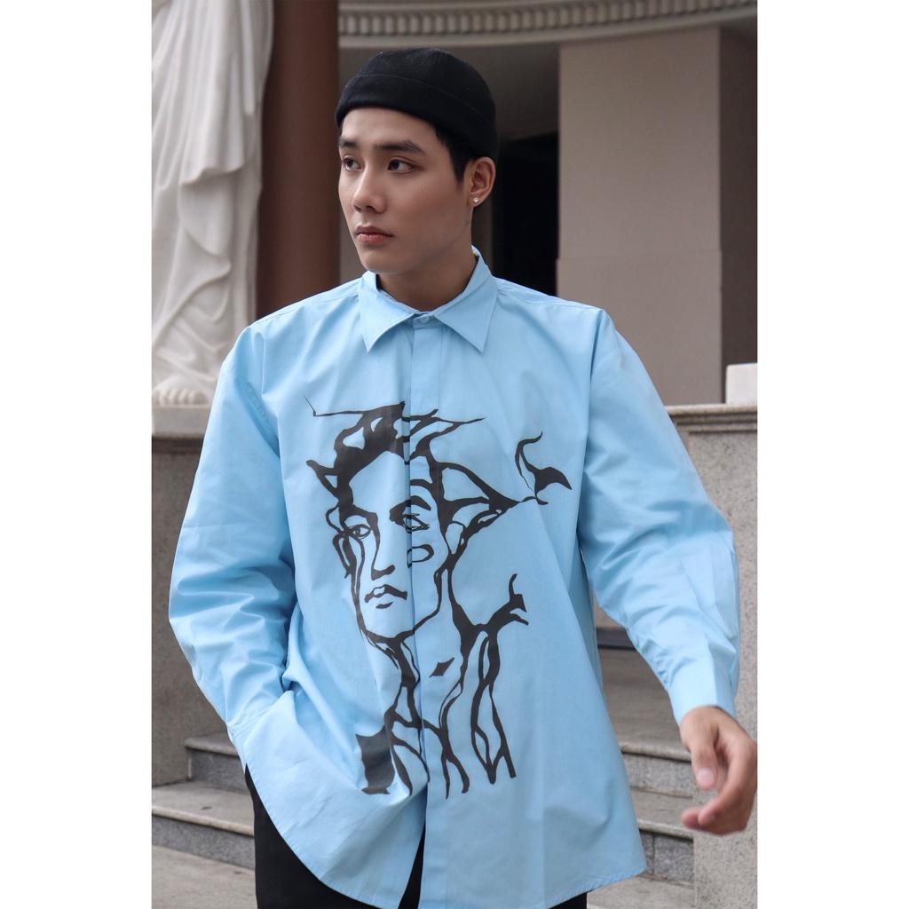 Áo sơ mi Y218 Elo Shirt tay dài dáng rộng in hình