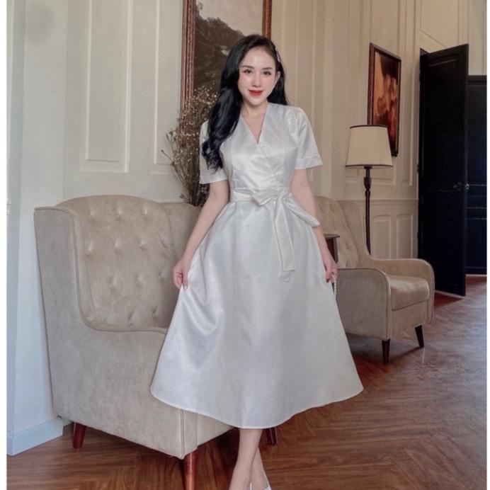Đầm dự tiệc trắng phồng xoè có sẵn đi biển dự tiệc dạo phố bigsize gợi cảm sexy
