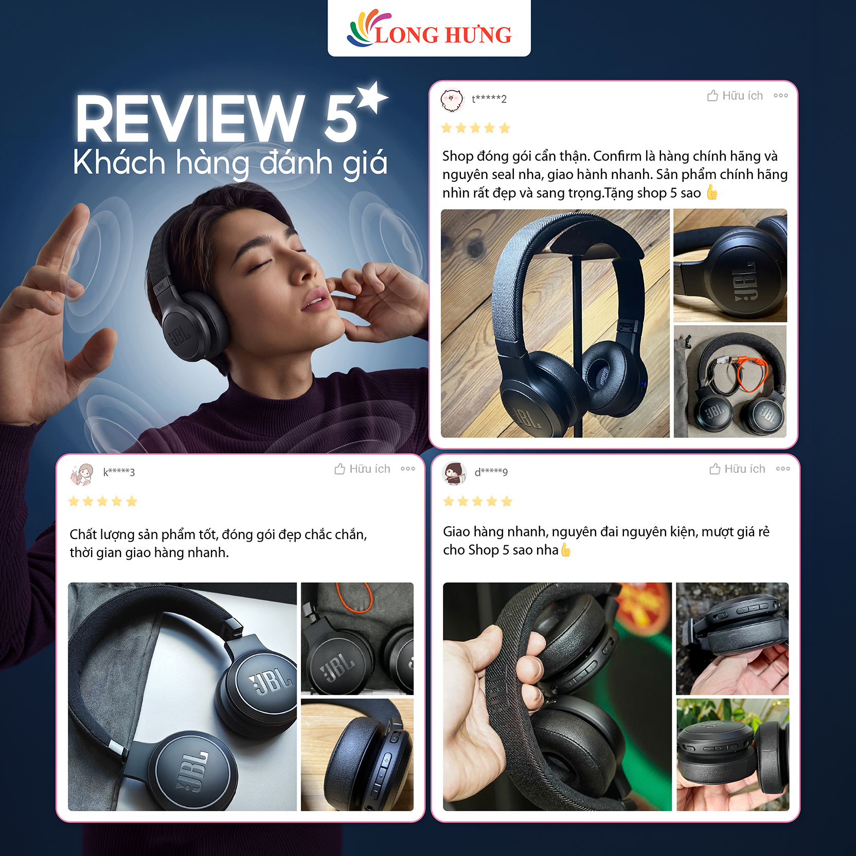 Tai nghe chụp tai Bluetooth JBL Live 670NC LIVE670NC - Hàng chính hãng
