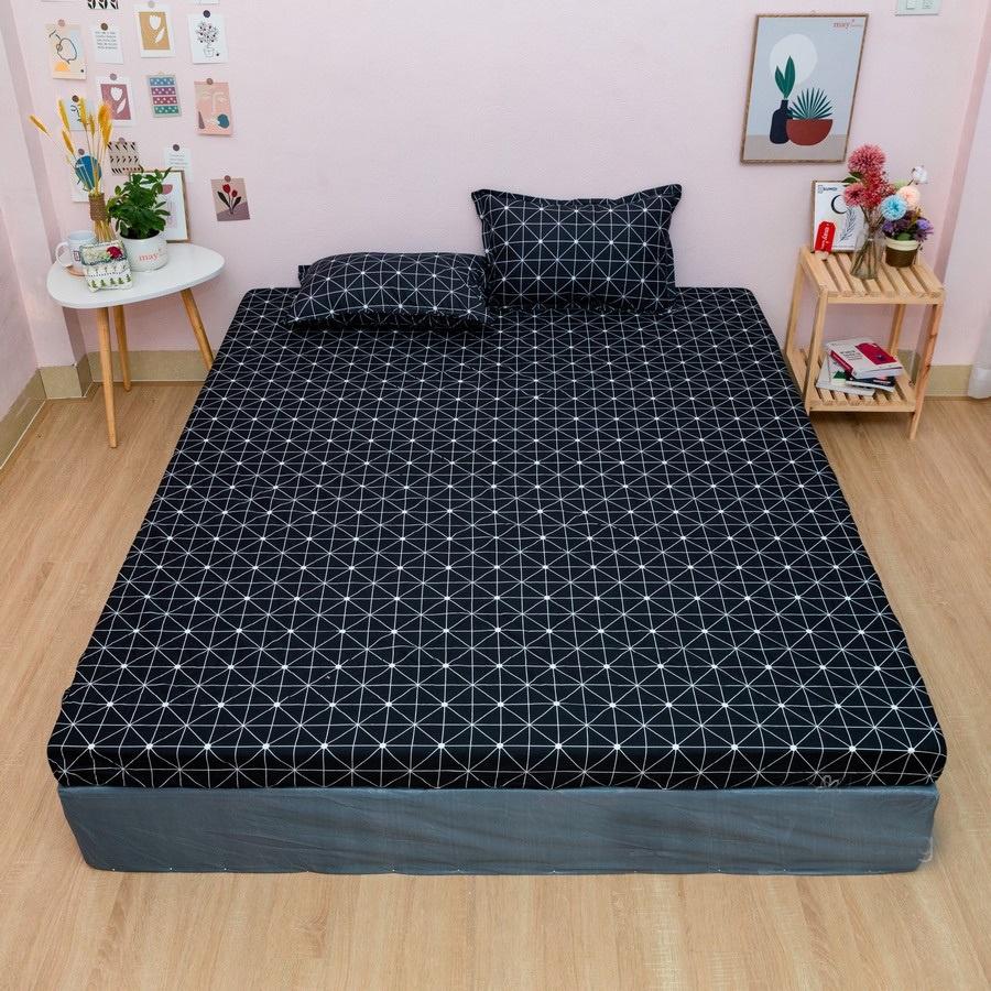 Ga Giường Nệm Cotton Poly 1M2 1M6 1M8 Drap Bốn Mùa Đủ Size (Bo Chun Miễn Phí)