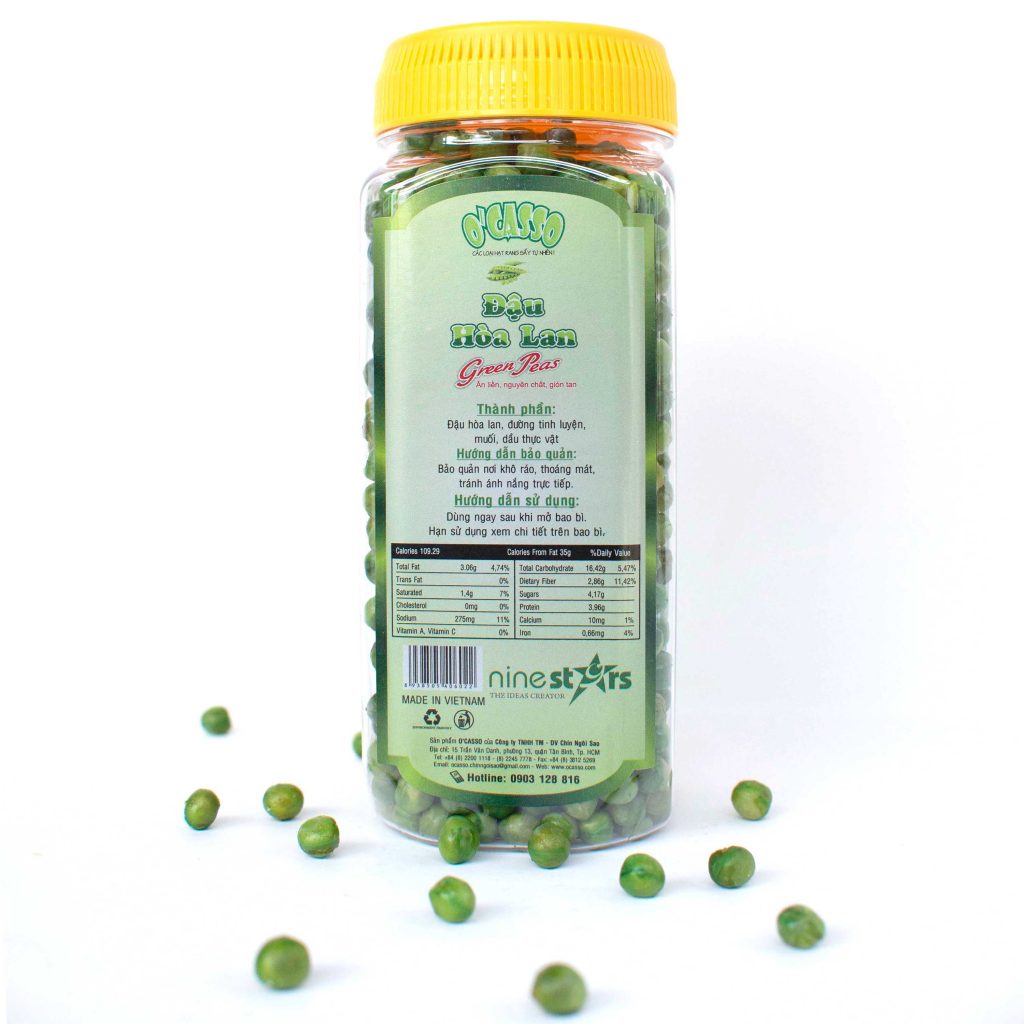 Combo 2 Hộp Đậu Hòa Lan Sấy Giòn Vị Muối O'Casso 275g