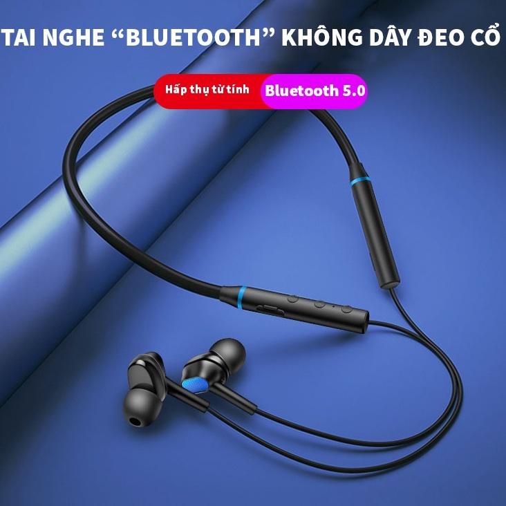 Tai nghe không dây đeo cổ Bluetooth chất lượng âm thanh nổi thực tế Thể thao chạy ngoài trời BT10 - HÀNG NHẬP KHẨU