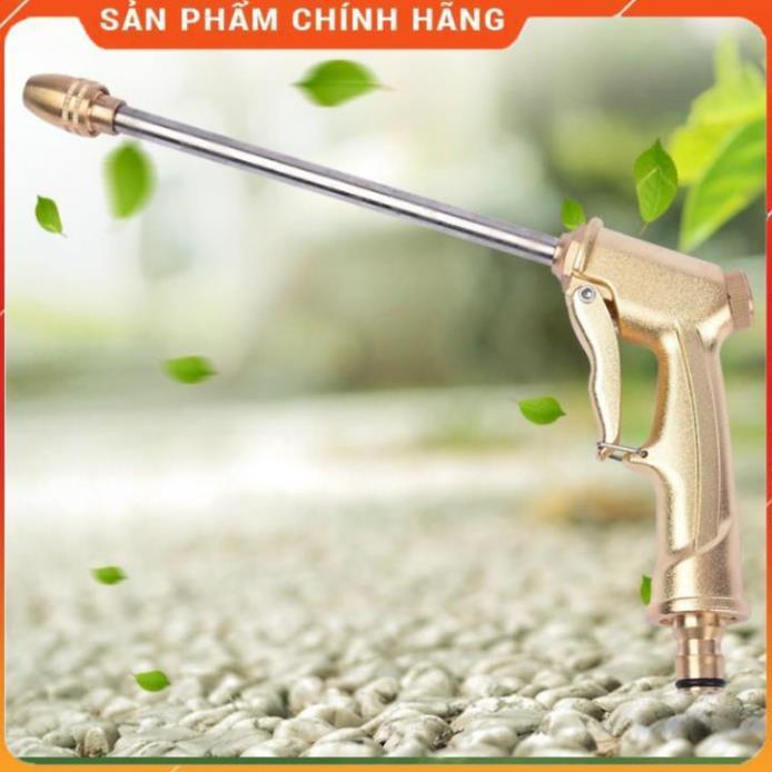 Bộ dây vòi xịt nước rửa xe, tưới cây , tăng áp 3 lần, loại 3m, 5m 206701-3 đầu đồng,cút nối nhựa vàng+ đai