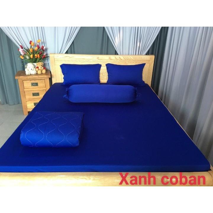 Ga - Drap Giường Lẻ Thun Mát Lạnh - Xanh Coban