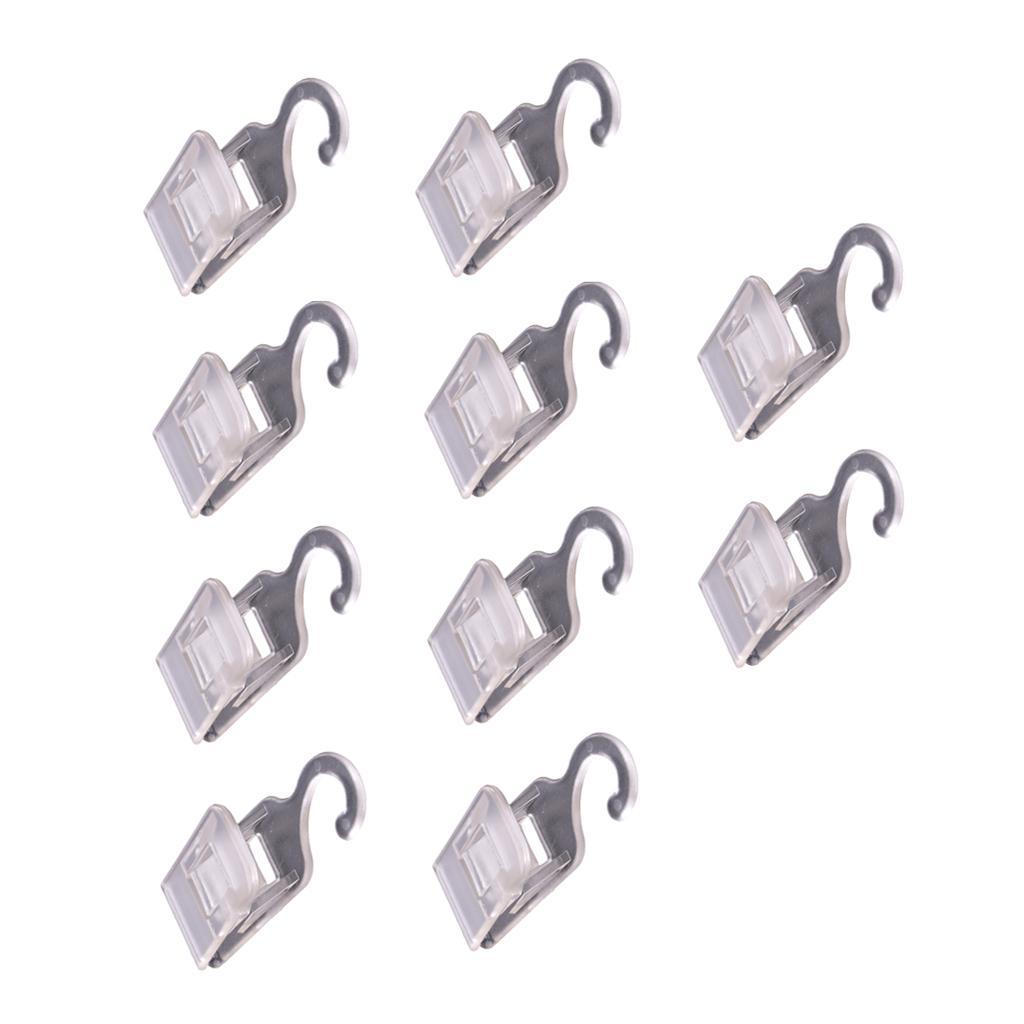 10pcs Portable Laundry Plastic Clips with Hook Sock Hanger Paper Card Clips