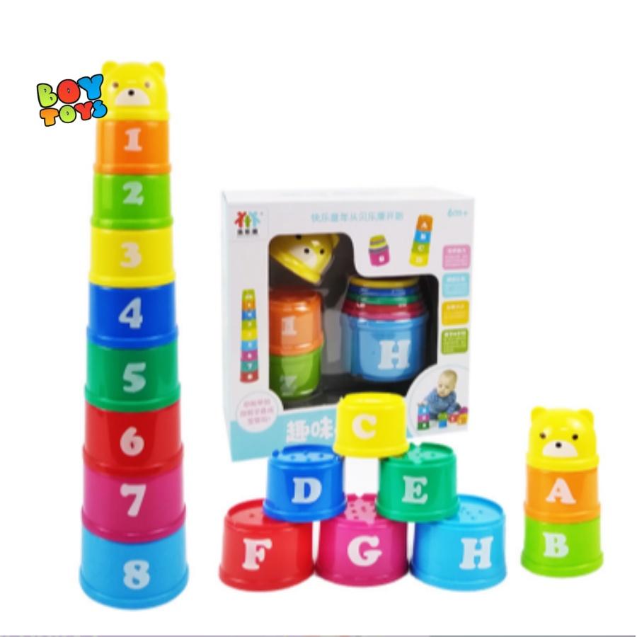 Bộ đồ chơi cốc xếp tầng phối hợp tư duy, nhanh tay, nhanh mắt giúp bé phát triển trí não