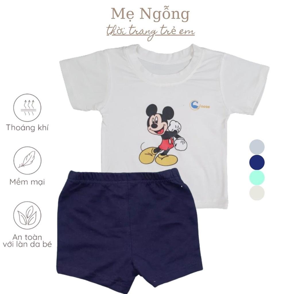 Bộ cộc Goose petit cổ tròn, mềm mịn co giãn 4 chiều thấm hút tốt
