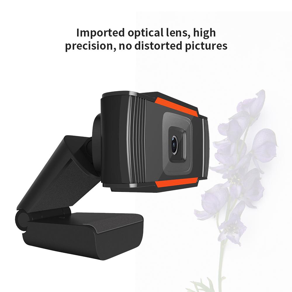 HXSJ A870 USB Webcam 480P Fixed Focus Computer Camera Built-in Sound Absorbing Microphone for Desktop Computer Laptop