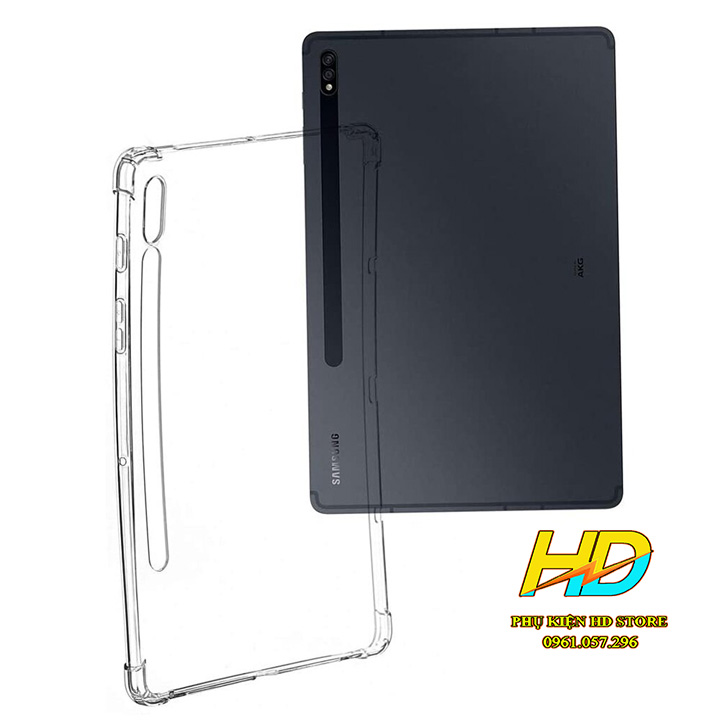 Ốp Lưng Cho Samsung Galaxy Tab S7 FE 12.4 inch Dẻo Silicon Trong Suốt Cao Cấp Chống Sốc ,Chống Va Đập, Có Gờ Bảo Vệ Camera