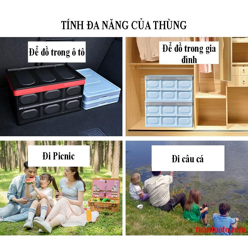 Thùng gấp đựng đồ trên xe ô tô