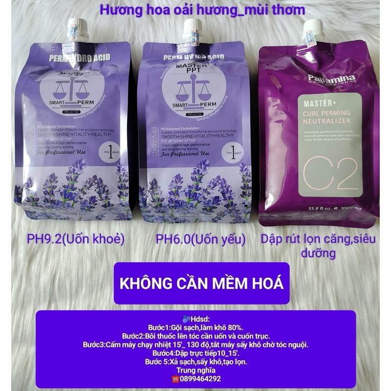 Thuốc uốn tóc cân bằng Pallamina Hydro Acid Master PPT pH 6.0 - 9.2 không lo mềm hoá túi 1000ml