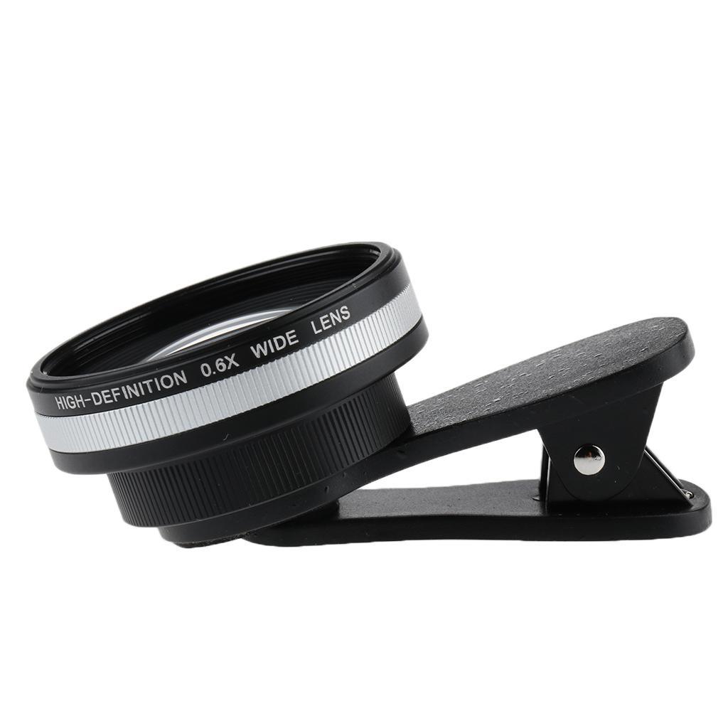 Optical Glass No Distortion 0.6X Wide-angle Lens Clip-on Phone