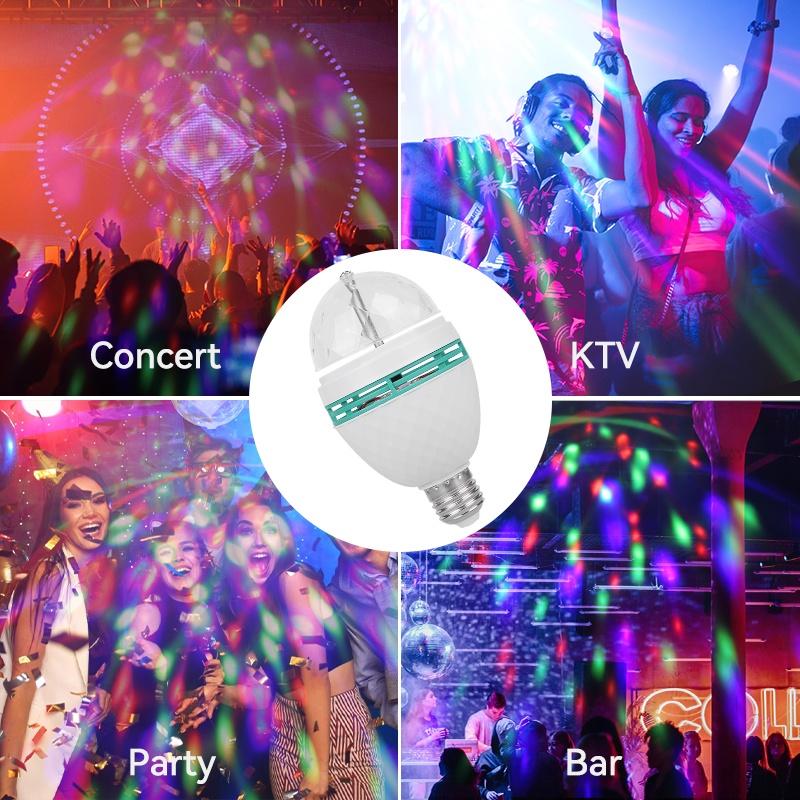 Bóng đèn LED Bóng đèn Disco di động E27 Đèn xoay 3W 360 Bóng LED Bóng đèn LED Magic Ball USB Đèn disco