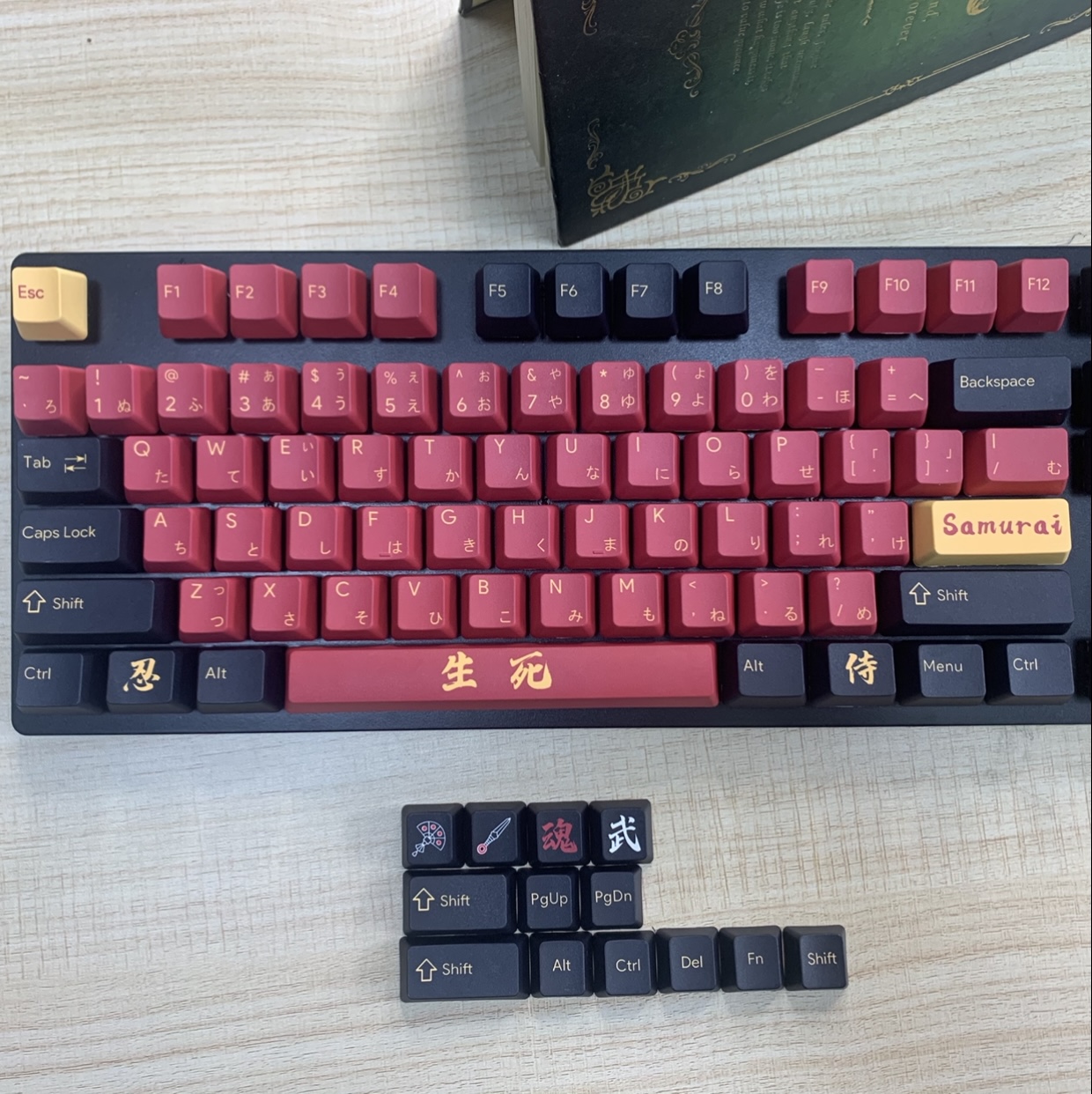 Keycap Cho Bàn Phím Cơ Nhập Khẩu SAMURAI Red Thick PBT Cherry Profile 129 Phím