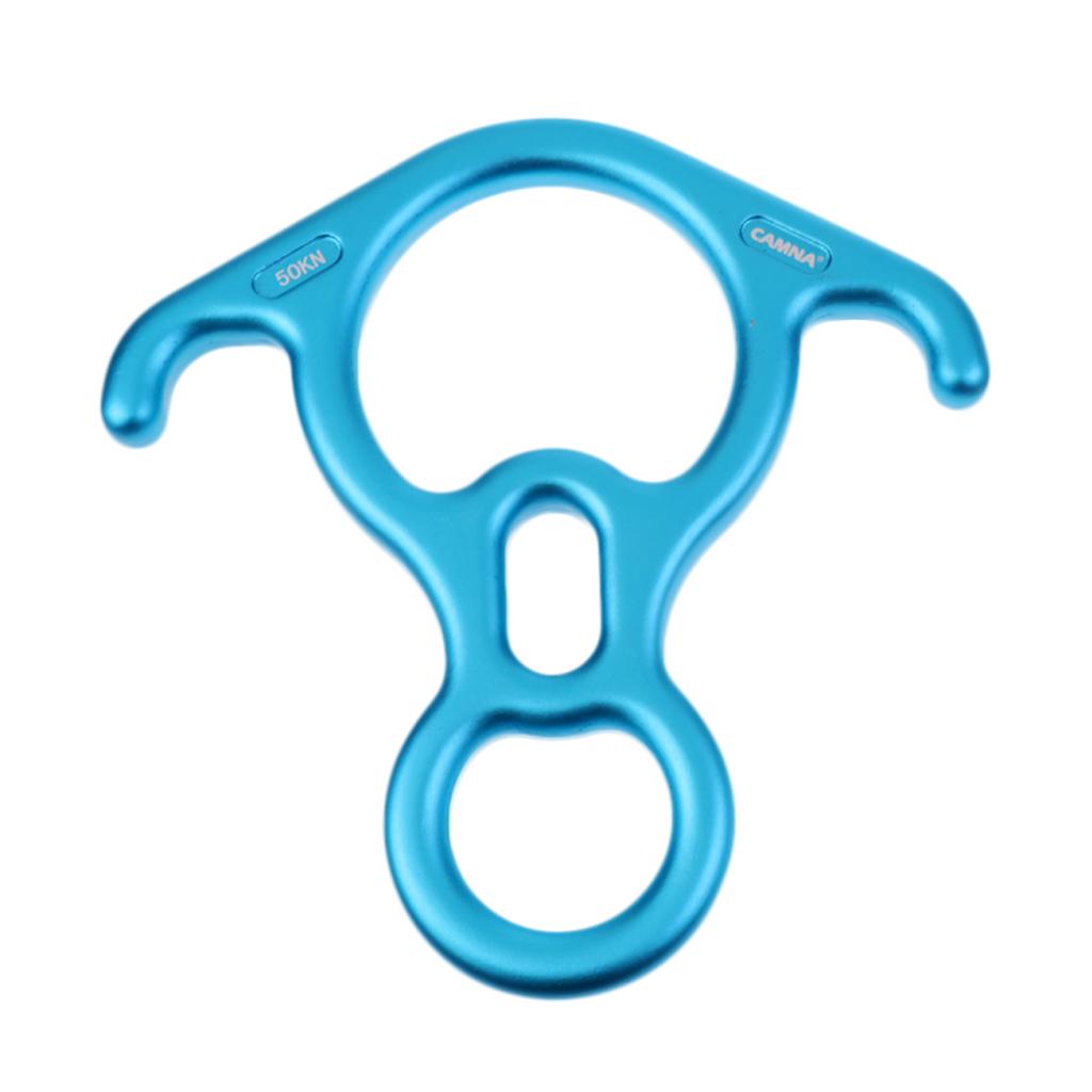 50KN Figure 8 Descender, 25KN D-Shape Carabiner Hook Climbing Mountaineering
