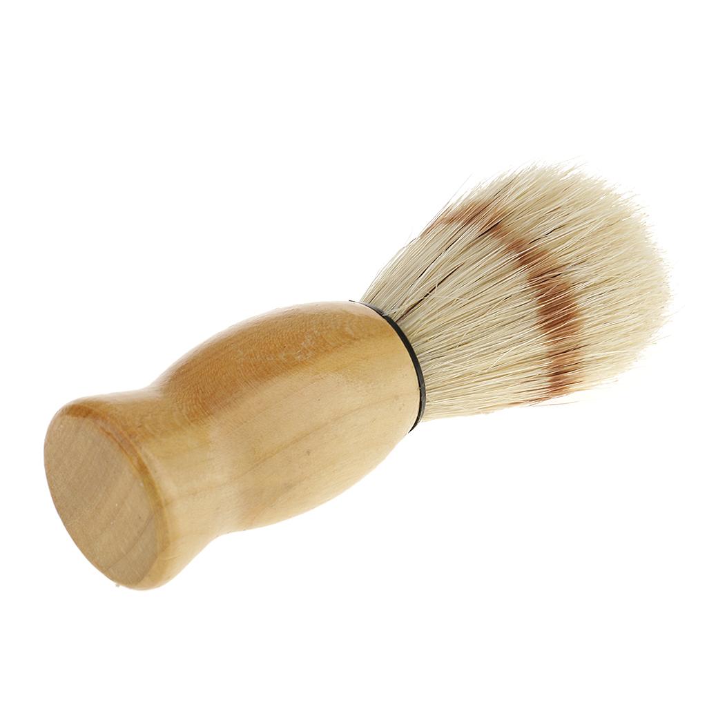 Soft Professional Barber Salon Home Hair Beard Shave Shaving Brush Wooden Handle Tool
