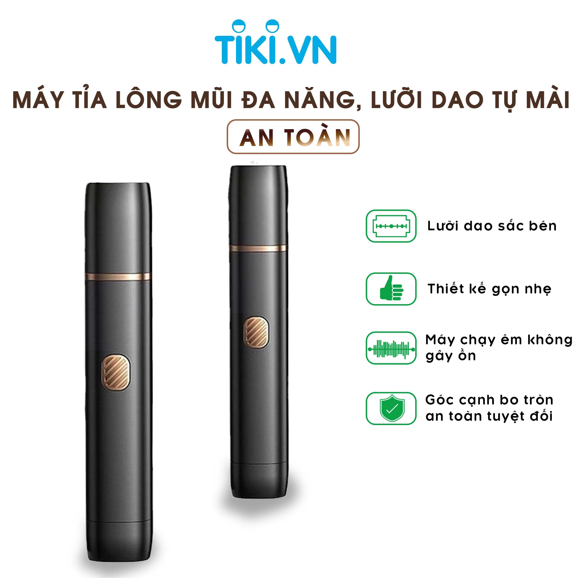 Máy Tỉa Lông Mũi, Lông Mày, Lông Tai Đa Năng, Có Buồng Ngăn An Toàn