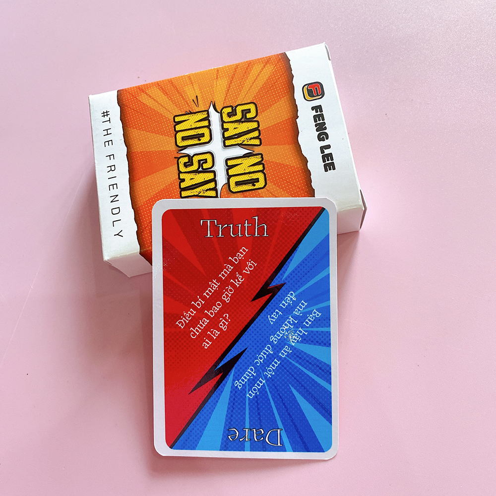 Bài drinking game SAY NO NO SAY boardgame trò chơi hội nhóm cho cuộc vui bùng nổ 72 lá bài chống thấm nước