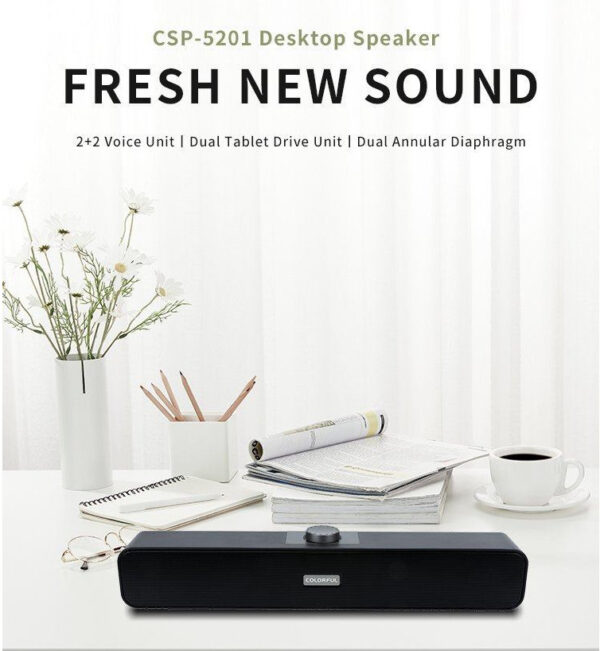 Loa máy tính Soundbar Colorfire CSP-5201 | Desktop speaker 3W x 2 | Nguồn USB , kết nối Jack 3.5 mm | Bảo hành 1 năm | Hàng Chính Hãng