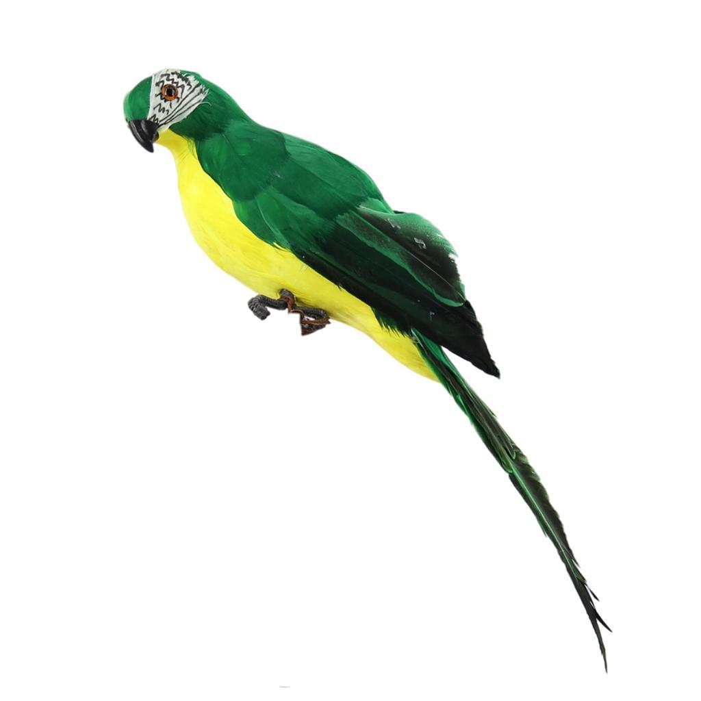 Colorful Bird Feather Realistic Home Garden Decor Ornament Parrot