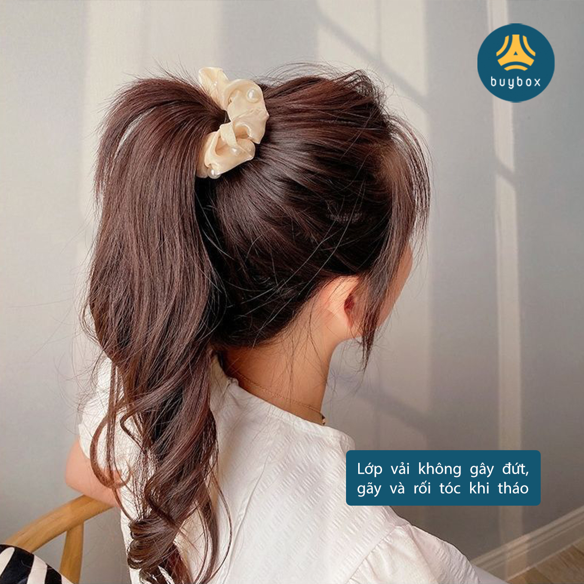 Combo 3 Dây buộc tóc srunchies phong cách Hàn Quốc, thiết kế sang trọng, trẻ trung, không gây gãy tóc khi sử dụng - BuyBox - BBPK300