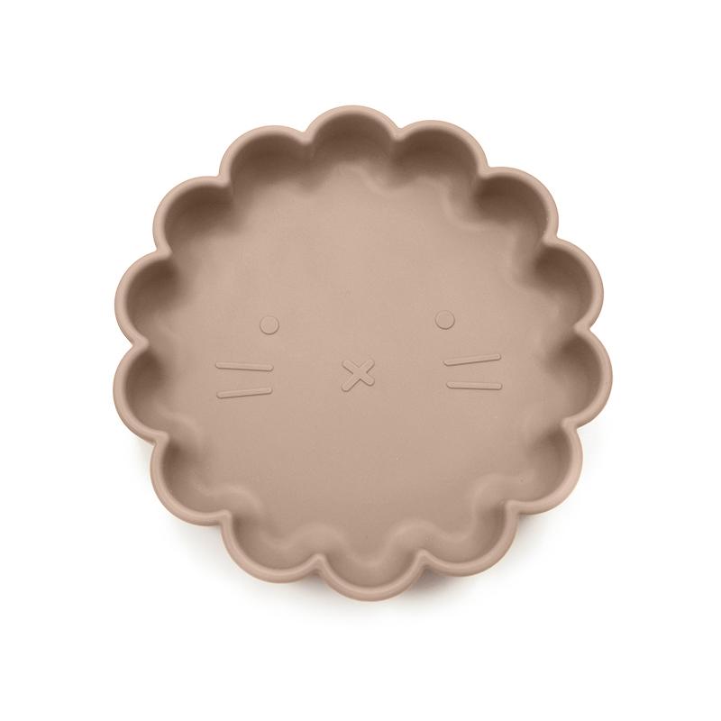 TYRY. Hồ Bé Ốp Dẻo Silicon Trẻ Em Bát Sư Tử Hoạt Hình Đĩa Dùng Tiệc Muỗng Nĩa Bộ Ăn Dặm Cho Bé Bát Silicon Món Ăn Trẻ Em Bộ Đồ Ăn