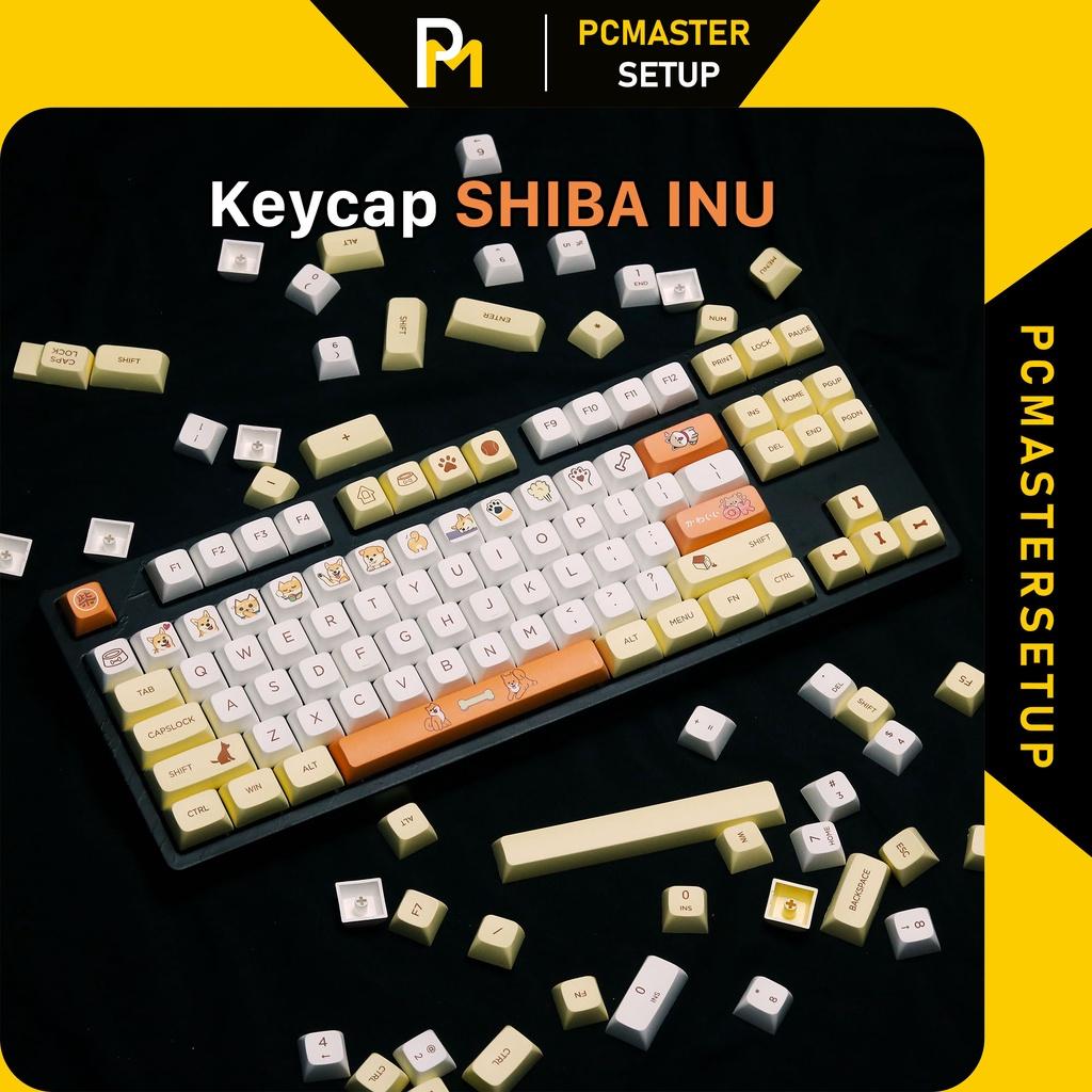 Keycap xda pbt Shiba Inu chiều cao 9.5mm dày 1.5mm xịn FullBox 139 nút của PCmaster dùng cho bàn phím cơ