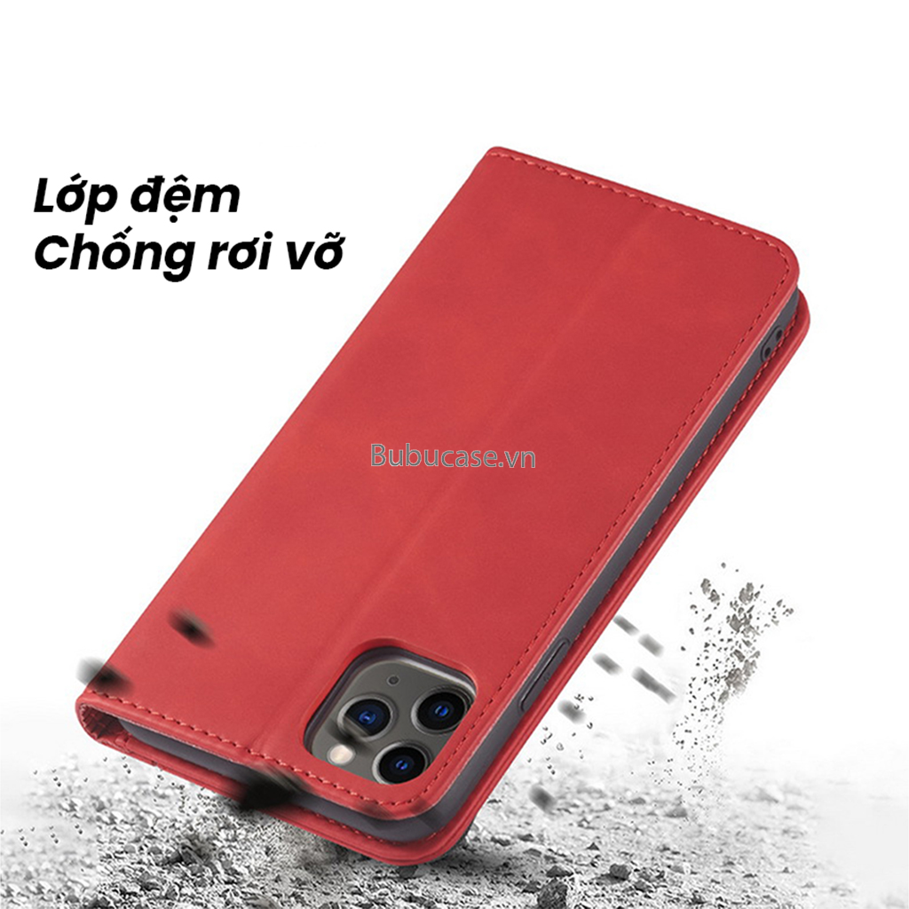 Bao Da Cho Iphone - Sọc Đứng, Không Gài, Có Khe Cắm Thẻ