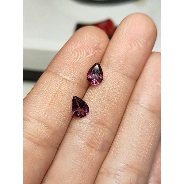 140 (6) L Cặp Hạt Garnet  Dùng Để Làm bông (T NHIÊN)