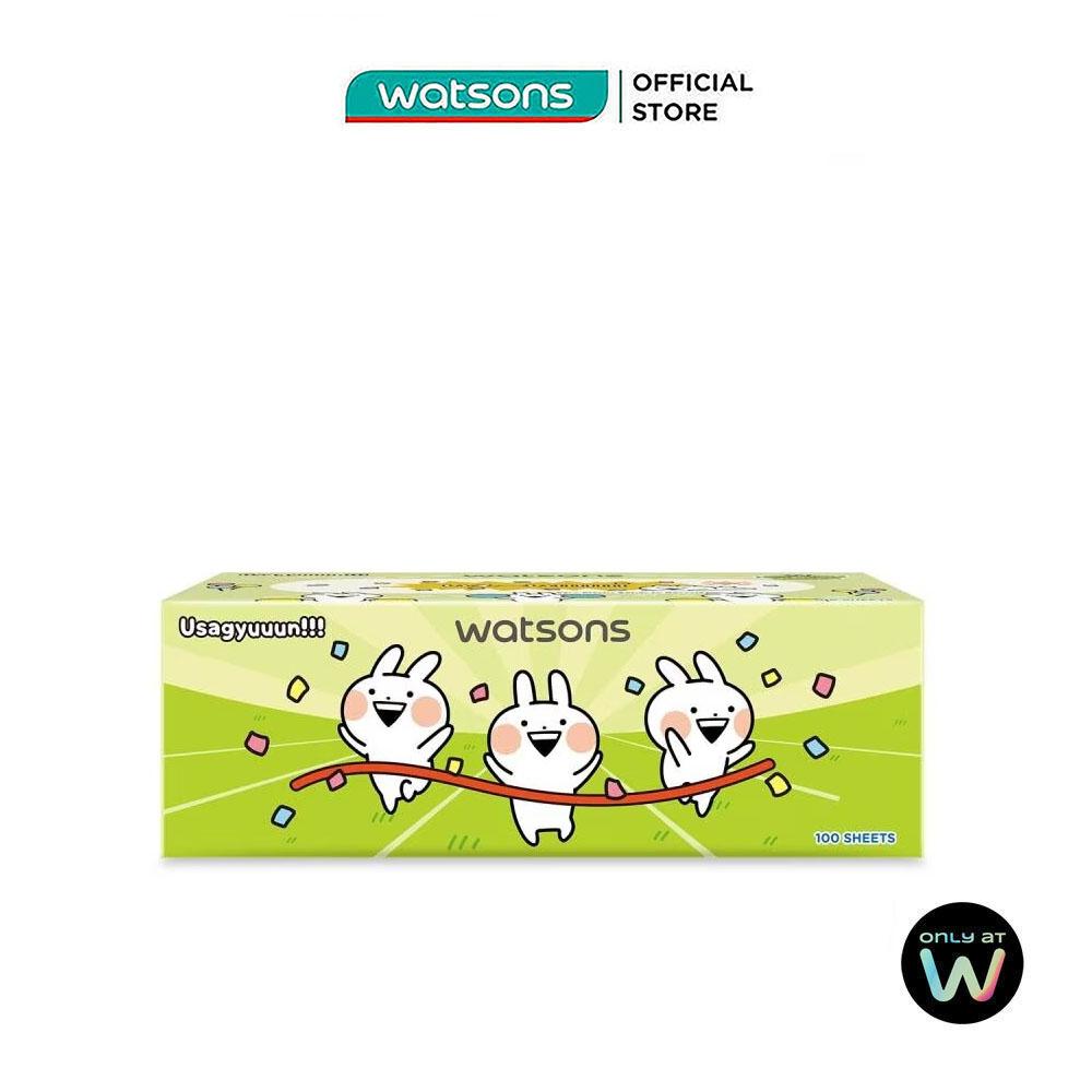 Khăn Giấy Hộp Watsons Facial Box Tissue 3ply x 100s (Usagyuuun)