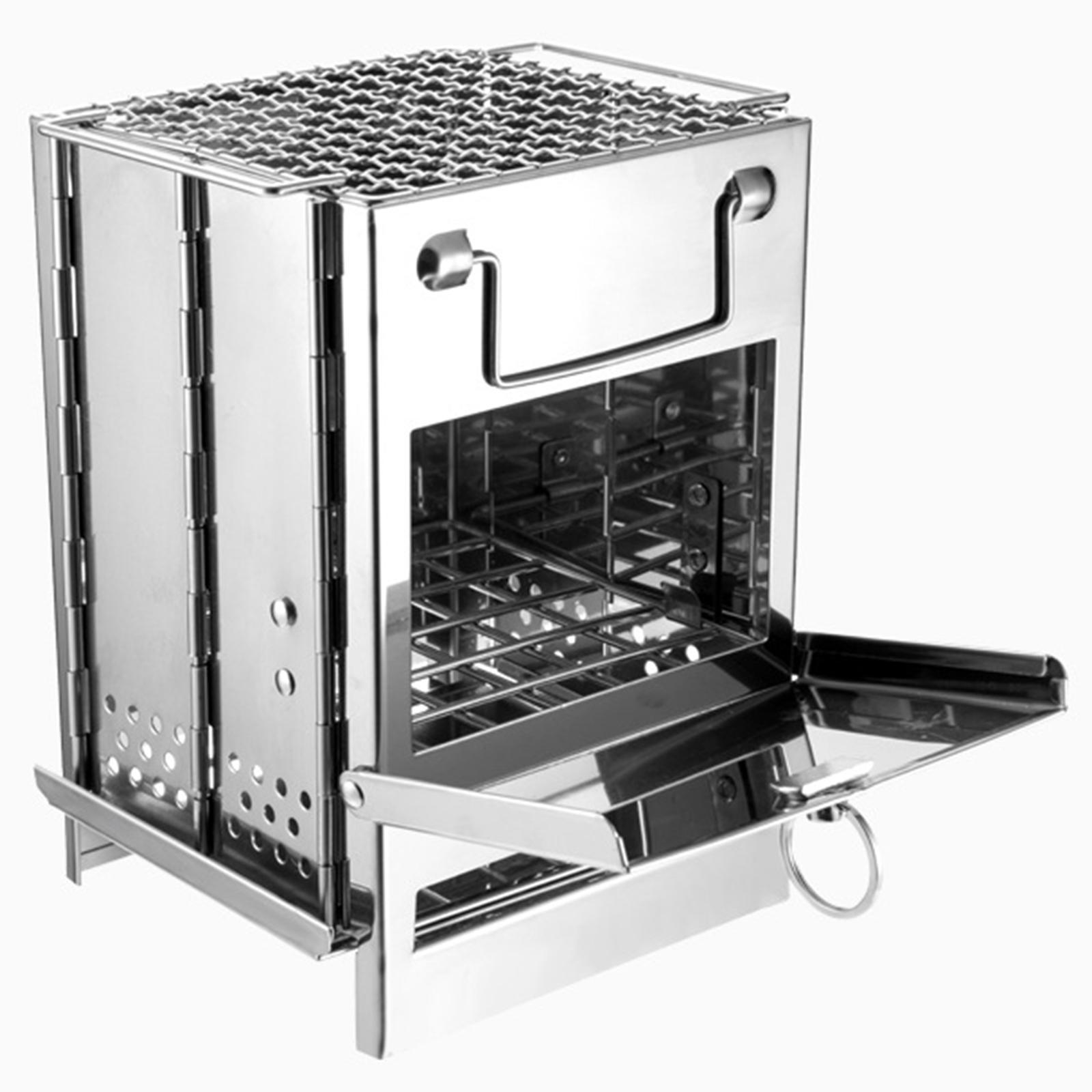 Mini Folding Camping Grill Stove Outdoor Stainless Steel for Hiking Travel
