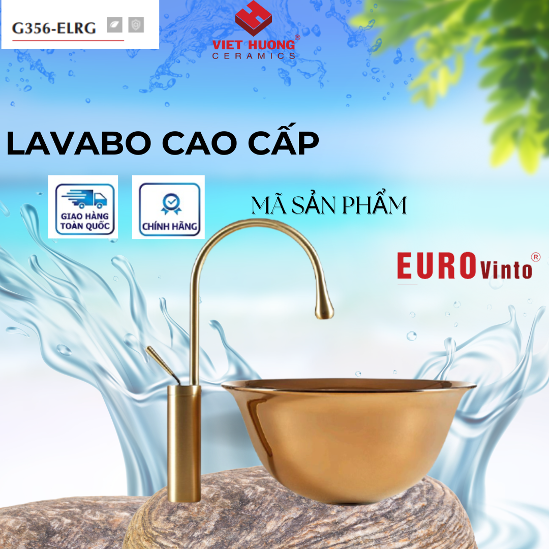 CHẬU RỬA MẶT LAVABO EUROVINTO CAO CẤP MÃ G356-ELRG