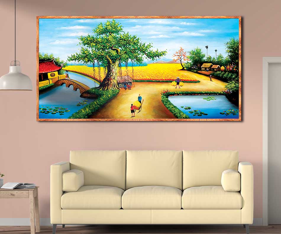 Tranh canvas treo tường làng quê Việt Nam - QVN009